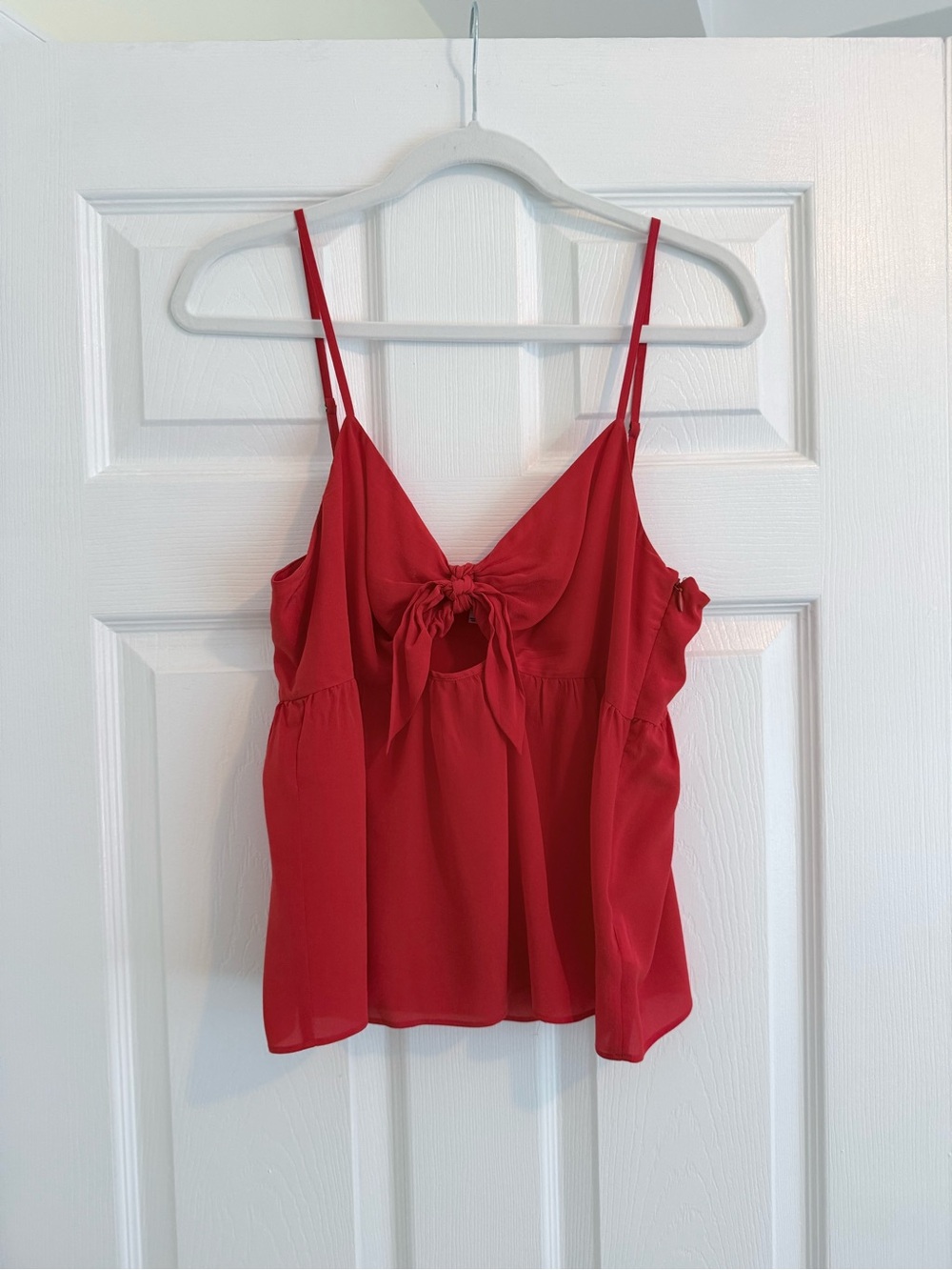 Madewell Red Tie-Front Spaghetti Strap Camisole Top